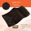 image:imageSunny Hair Clip in Hair Extensions Real Human Hair for Women Dark Brown