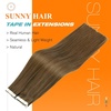 image:imageSunny Hair Tape in Hair Extensions Human Hair Light Brown 24in