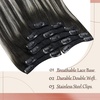 image:imageand Ve Sunny Clip in Hair Extensions and Human Hair Ponytail Black 200G