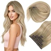 image:imageSunny Hair Clip in Hair Extensions Real Human Hair Blonde Balayage 20 Inch