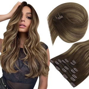 image:image245g 22inch Caramel Blonde Balayage Hair Extensions Bundle Clip in Hair Extensions and Wire Hair Extension 2 Packs