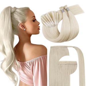 image:imageand Ve Sunny Itip Hair Extensions and Human Hair Ponytail Blonde 18inch 130G