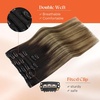 image:imageSunny Hair Clip in Hair Extensions Real Human Hair Black Ombre Blonde