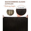 image:imageSunny Hair Genius Weft Hair Extensions Human Hair Dark Brown Genius Weft Sew in Hair Extensions Real Human Hair Brown One Piece Hair Weft Extensions for Women 16inch 2