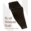 image:imageSunny Hair Genius Weft Hair Extensions Human Hair Dark Brown Genius Weft Sew in Hair Extensions Real Human Hair Brown One Piece Hair Weft Extensions for Women 16inch 2