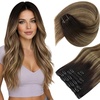 image:imageSunny Hair Clip in Hair Extensions Real Human Hair Black Ombre Blonde