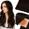 image:imageSunny Hair Genius Weft Hair Extensions Human Hair Dark Brown Genius Weft Sew in Hair Extensions Real Human Hair Brown One Piece Hair Weft Extensions for Women 16inch 2