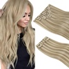 image:imageSunny Hair Clip in Hair Extensions Real Human Hair Blonde 170g 18 Inch