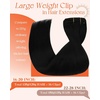 image:imageSunny Hair Clip in Hair Extensions Real Human Hair Black Women 18 Inch 135g