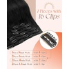 image:imageSunny Hair Clip in Hair Extensions Real Human Hair Black Women 18 Inch 135g
